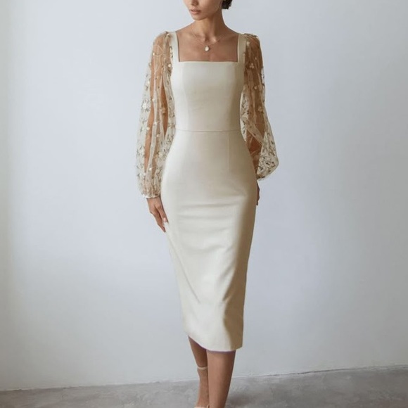 Lichi Germany Bodycon Floral Embroidered Sleeves XS - Picture 1 of 9
